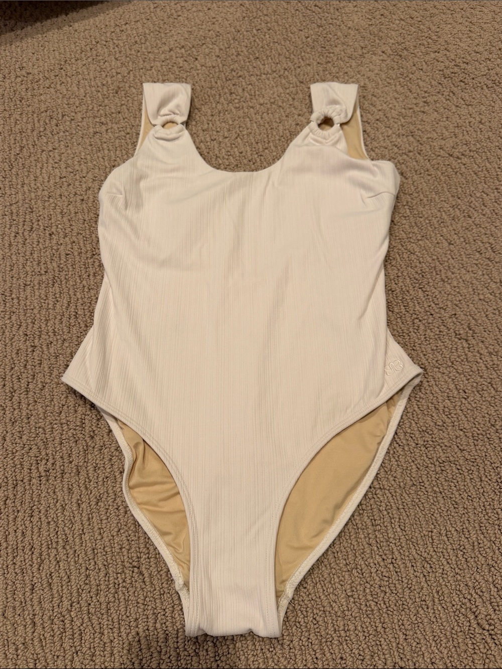 Albion Fit Cream One-Piece Swimsuit with Ring Strap Detail